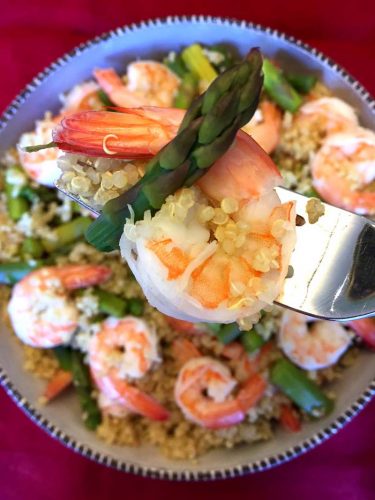 Shrimp Asparagus Quinoa Bowl