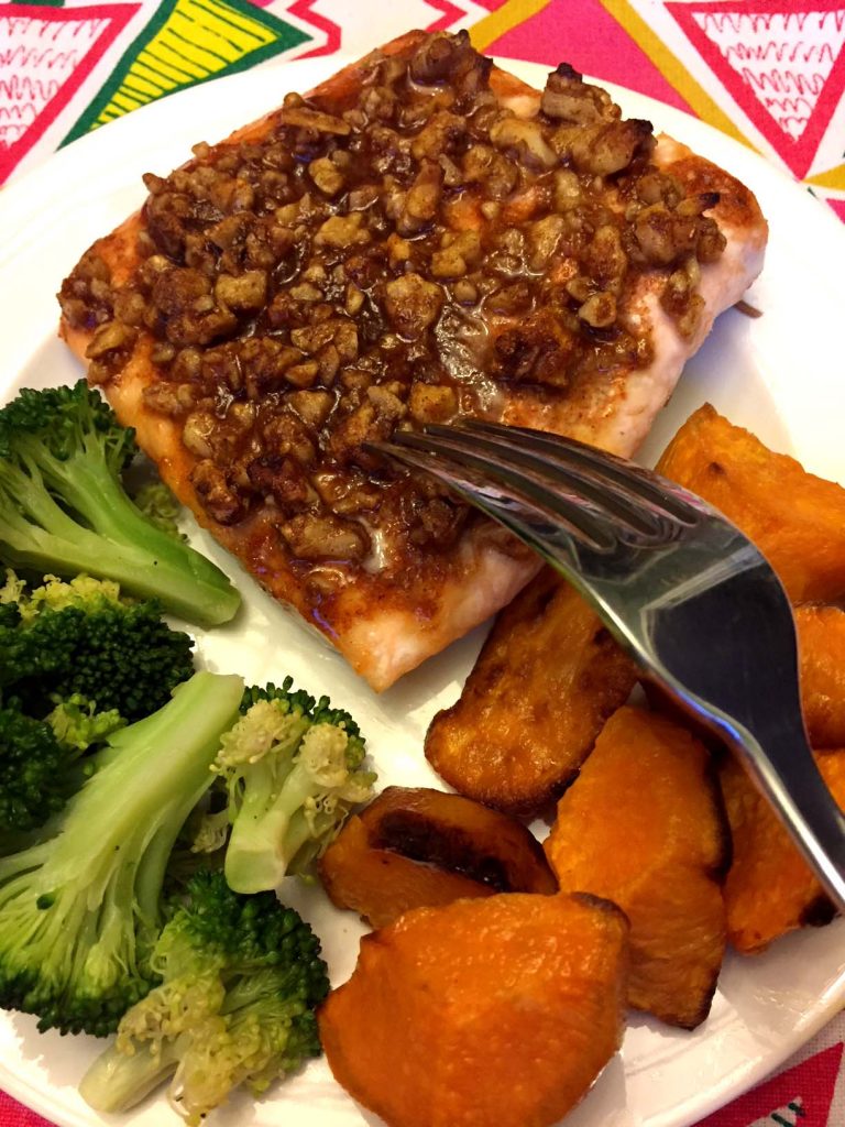 Walnut Crusted Baked Salmon