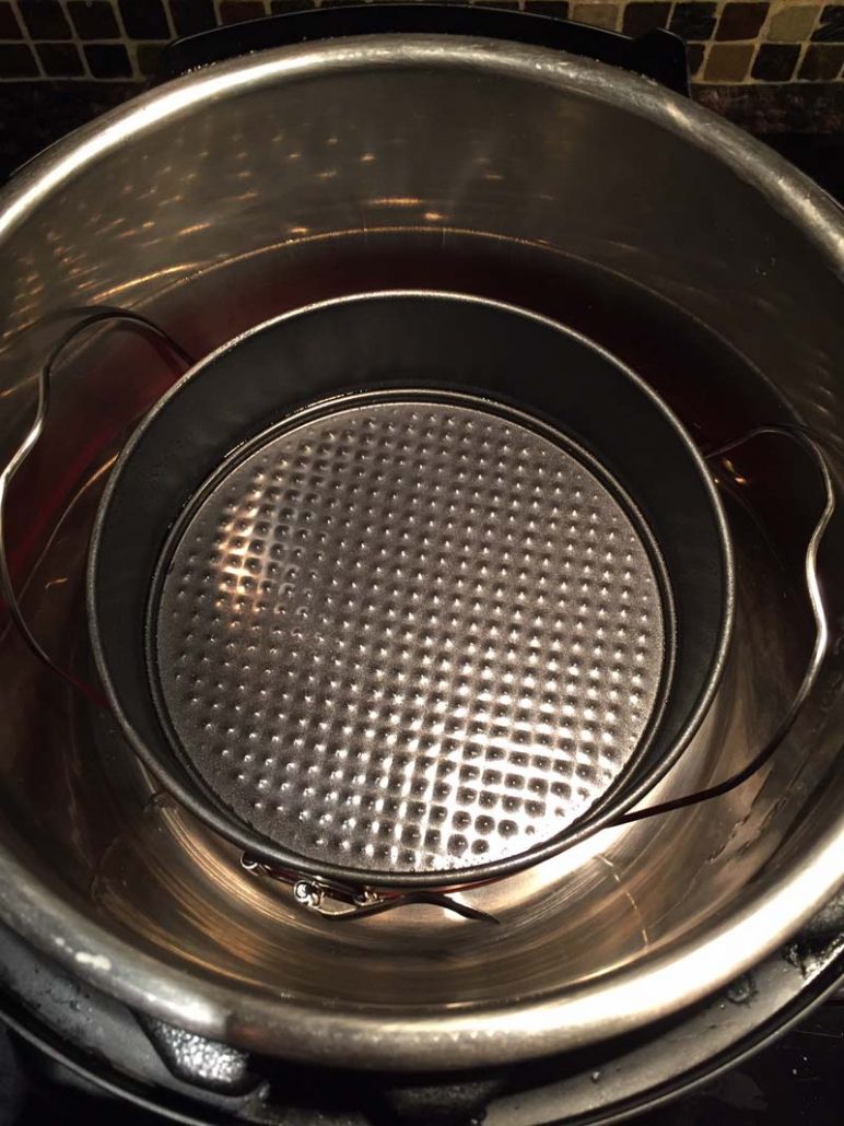 7 inch springform pan inside the Instant Pot