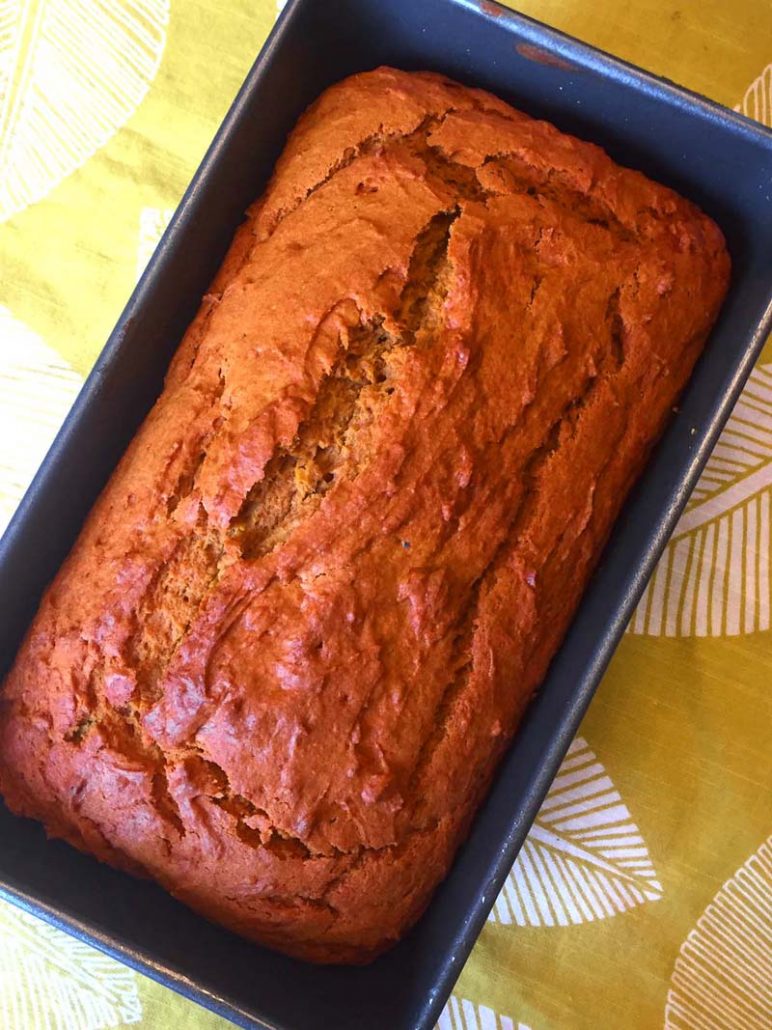 Loaf of homemade pumpkin bread