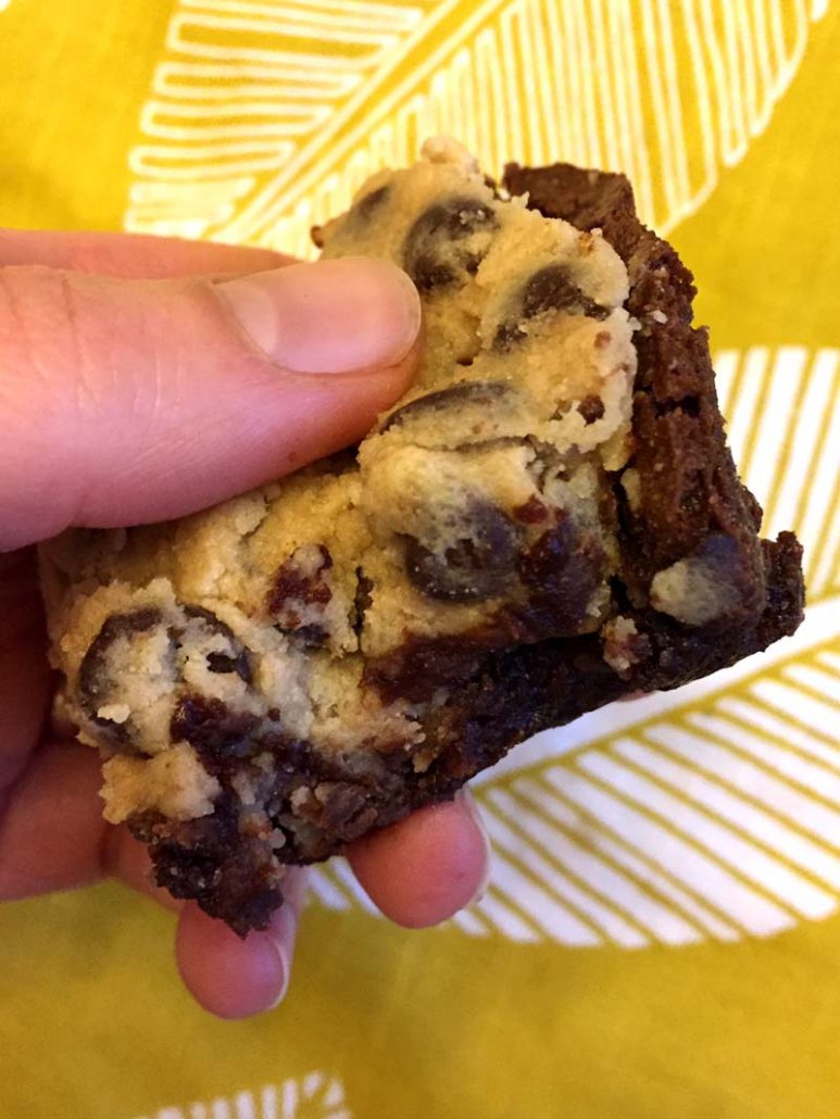 Brownie with cookie dough