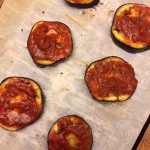 Eggplant pizza tomato sauce