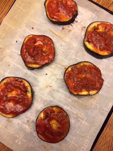 Eggplant pizza tomato sauce
