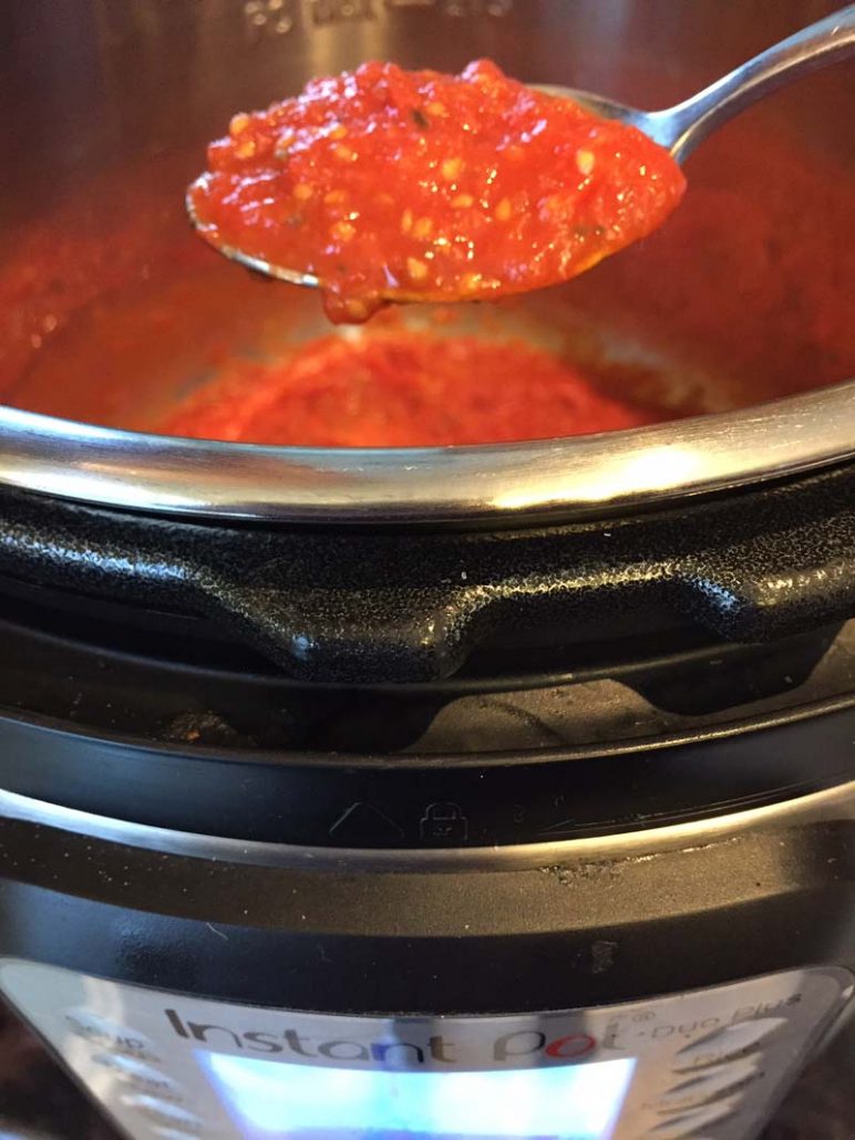 Instant Pot Tomato Sauce From Fresh Cherry Tomatoes