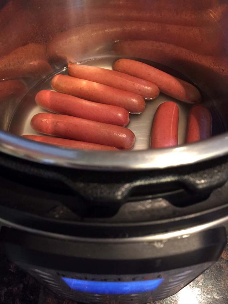 Pressure Cooker Hot Dogs