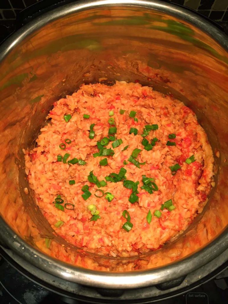 Lentils and brown rice one pot dinner in Instant Pot