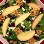 Spinach Apple Cranberry Walnut Salad