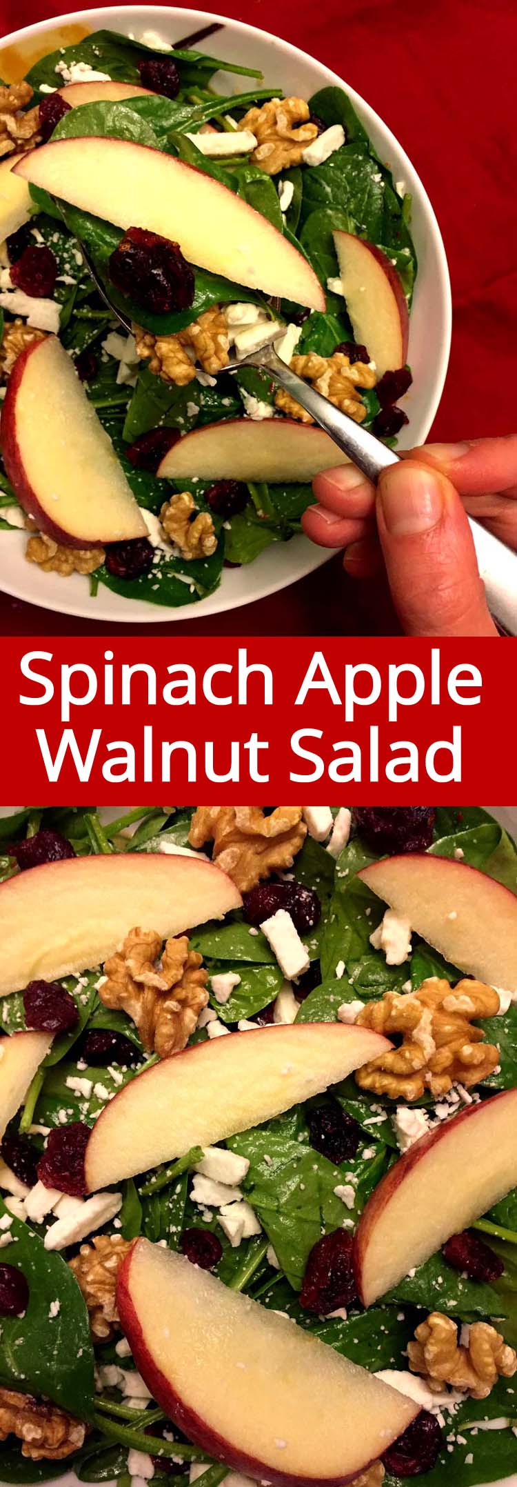 Spinach Apple Cranberry Walnut Salad – Melanie Cooks