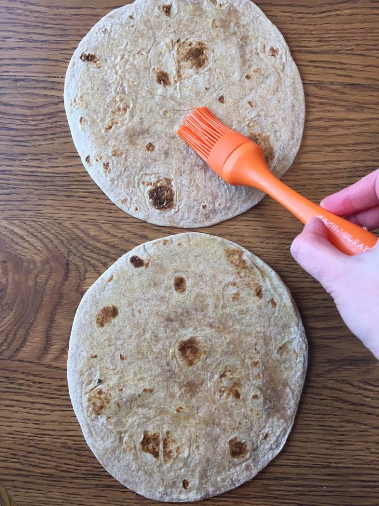 tortillas brushed with oil