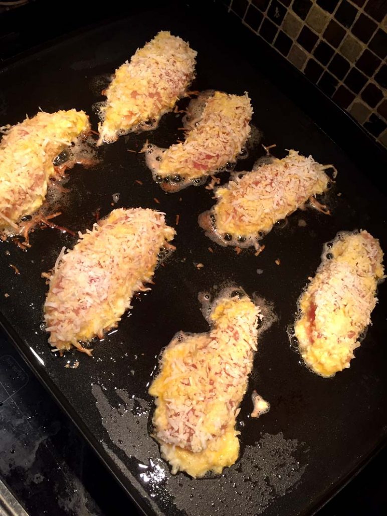 Cooking coconut breaded chicken tenders