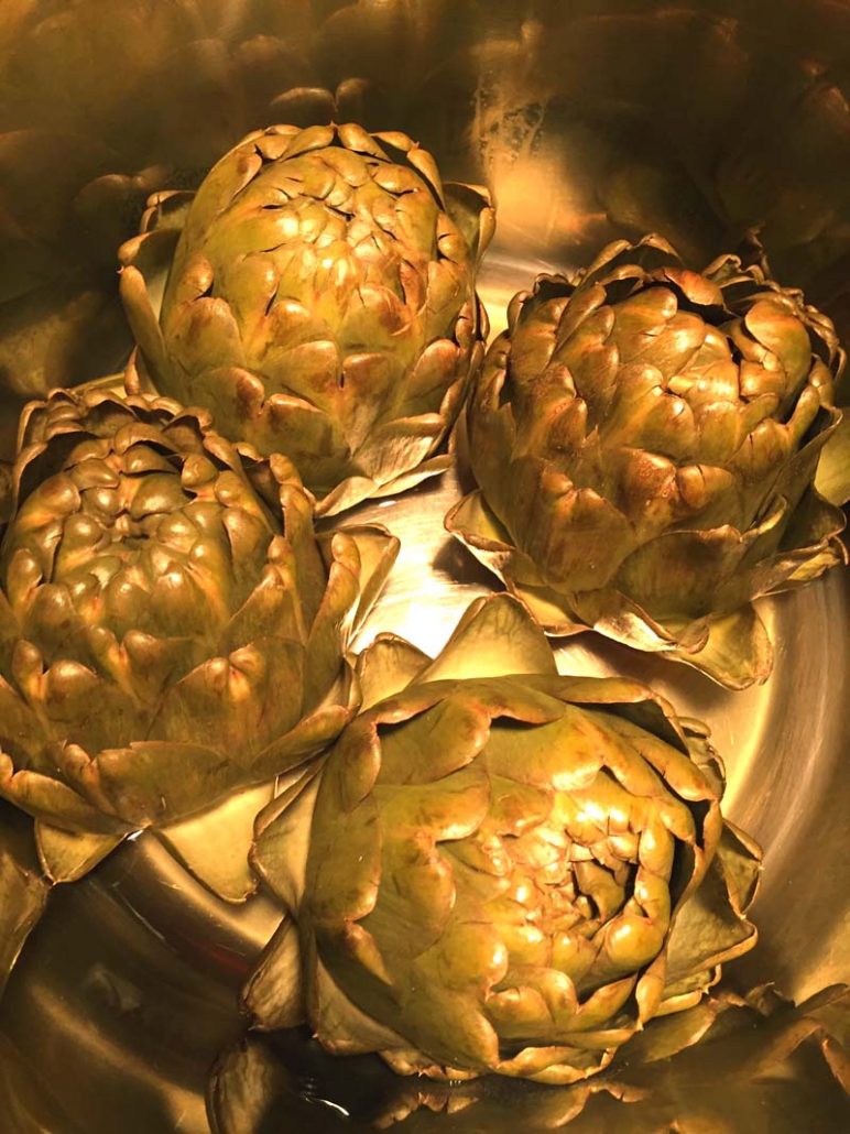 Pressure Cooker Artichokes