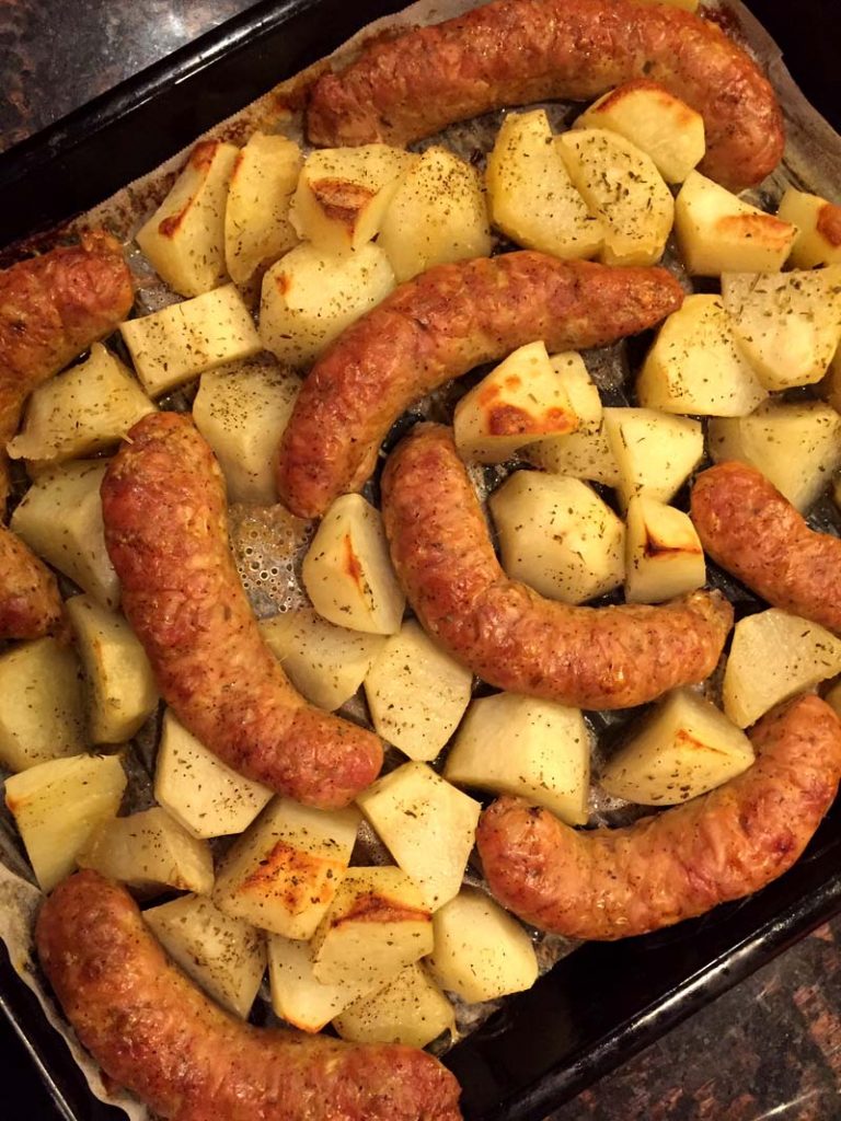 Baked Sausages And Potatoes Recipe