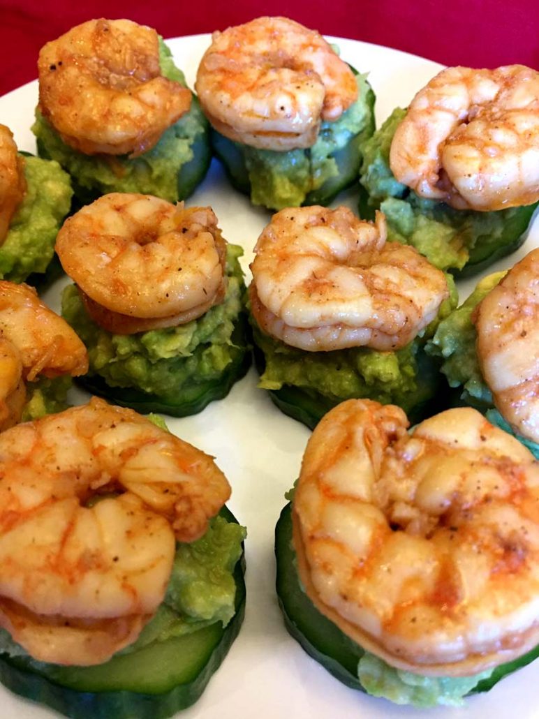 Cucumber Avocado Shrimp Keto Appetizer