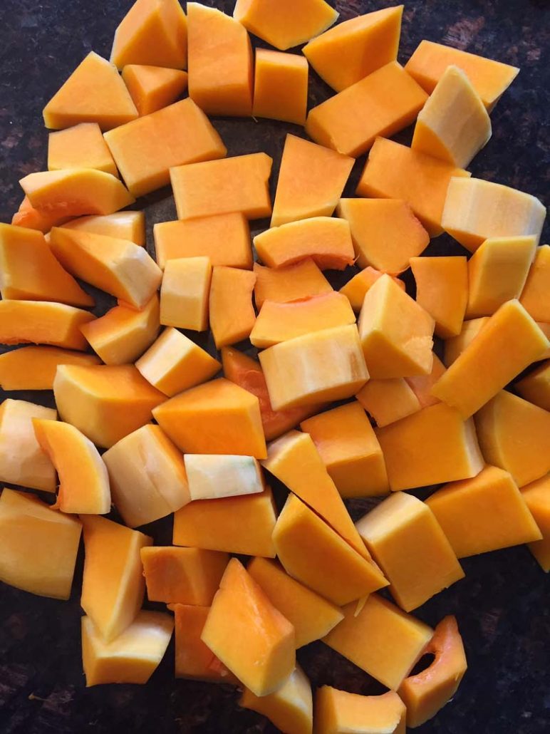 Butternut squash cut into chunks