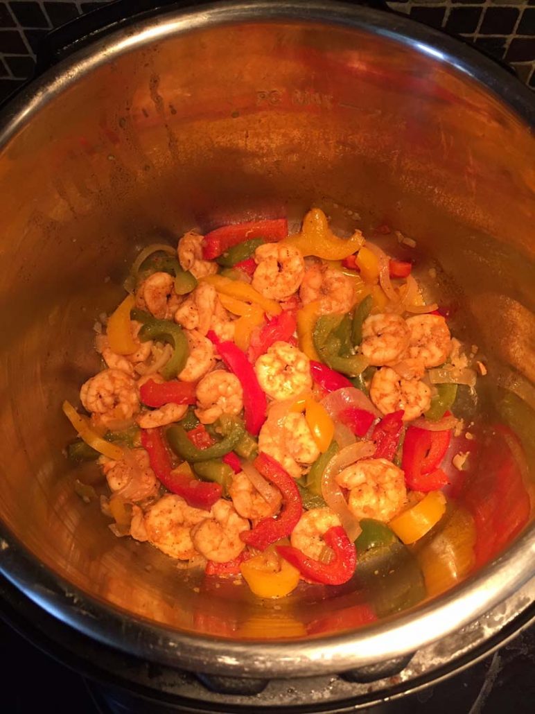 Instapot Shrimp Fajitas