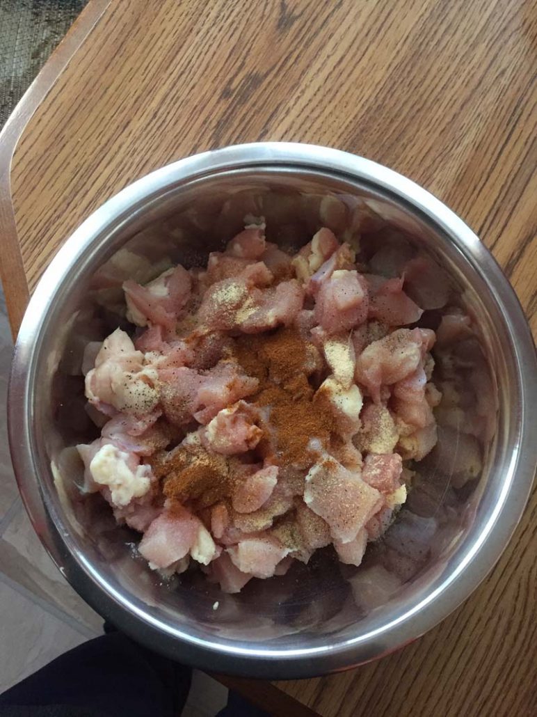 chopped chicken thighs