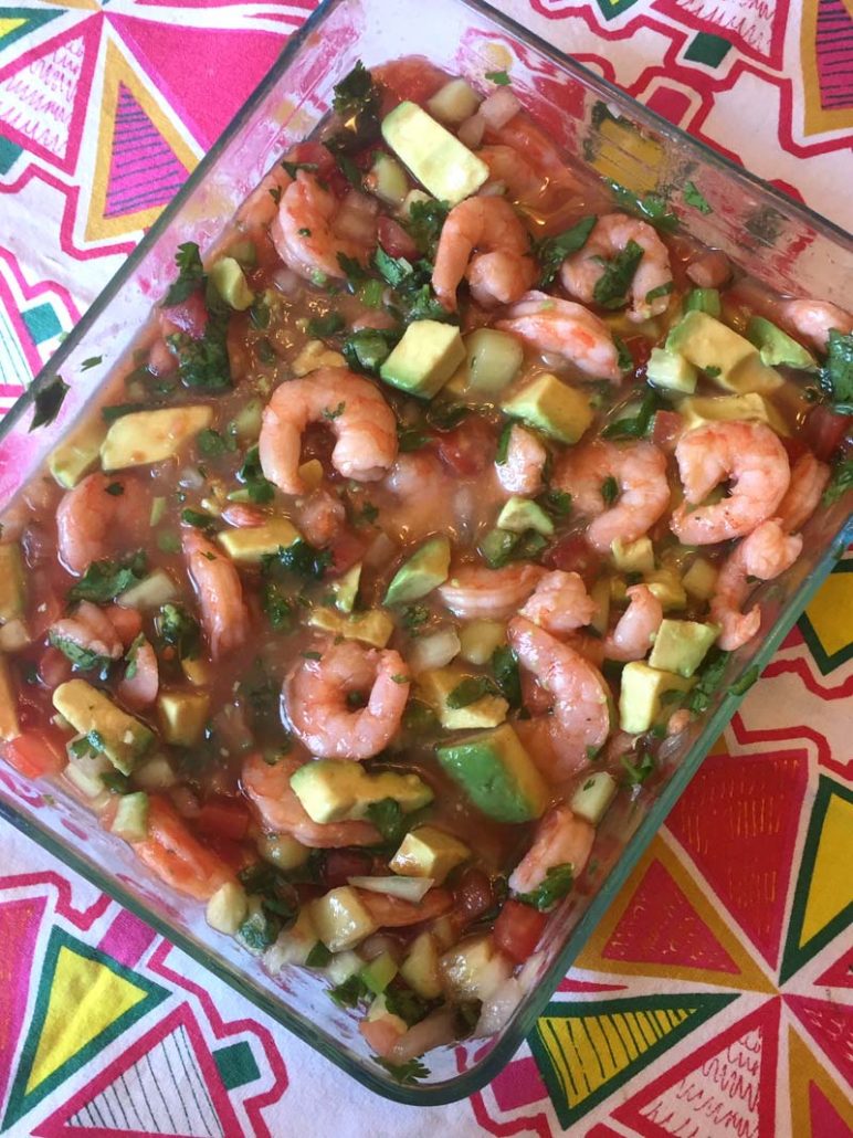 Mexican cocktail shrimp ceviche salad