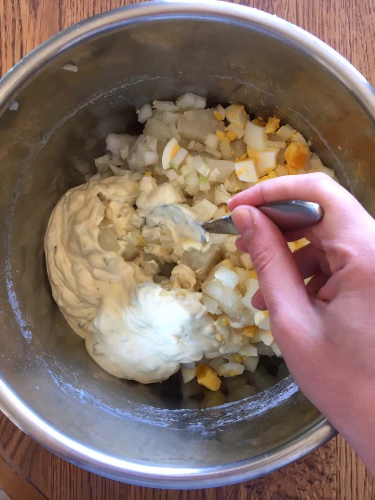 Making Instant Pot Potato Salad