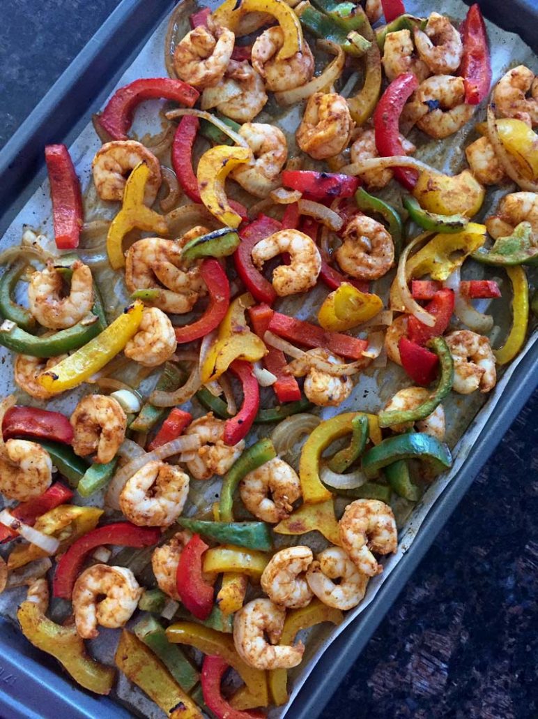 Sheet Pan Shrimp Fajitas