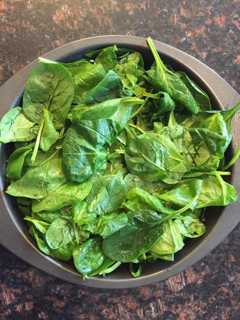 spinach in a baking dish