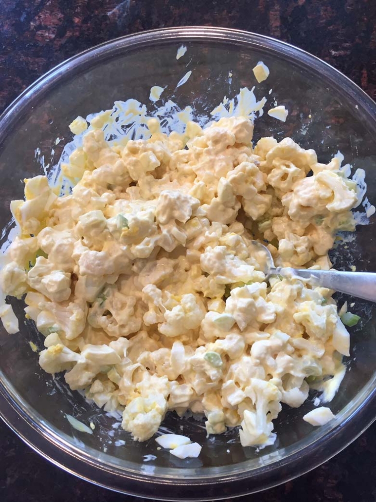 low carb potato salad using cauliflower