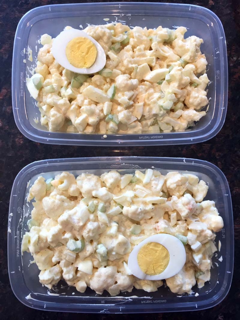 keto cauliflower potato salad meal prep