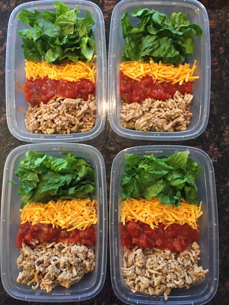 keto diet taco salad meal prep