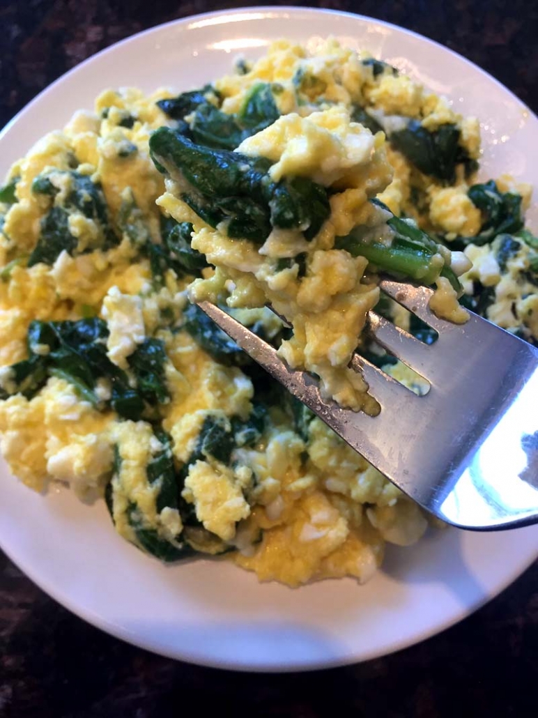 Feta Spinach Scrambled Eggs