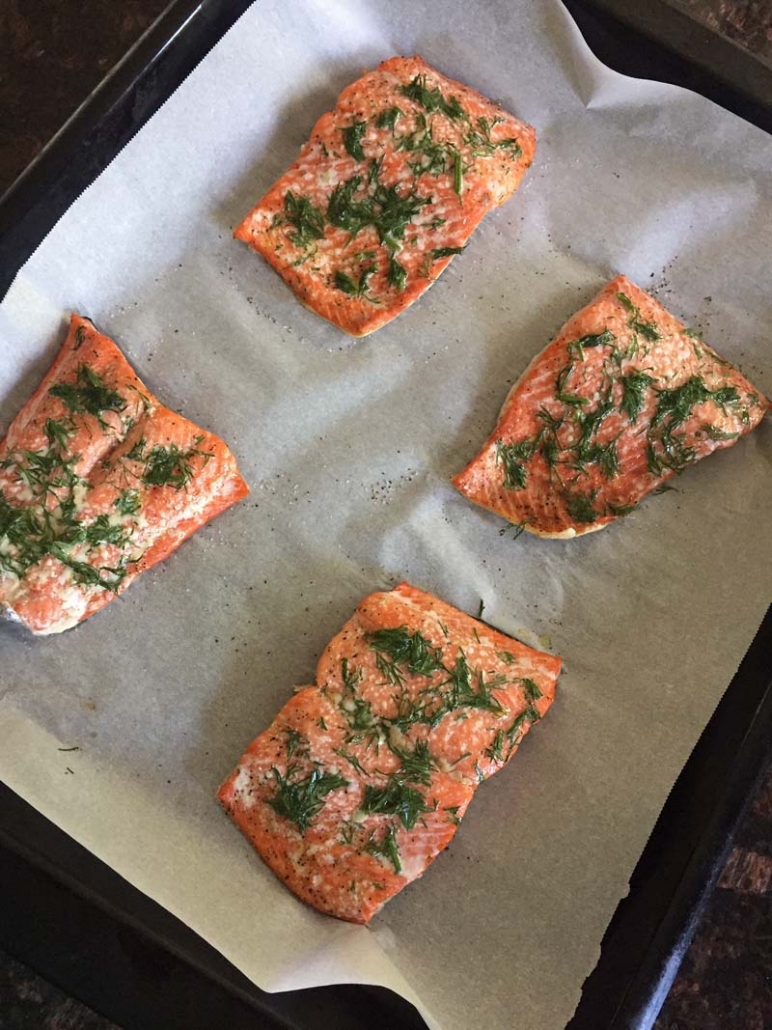 slow baked salmon