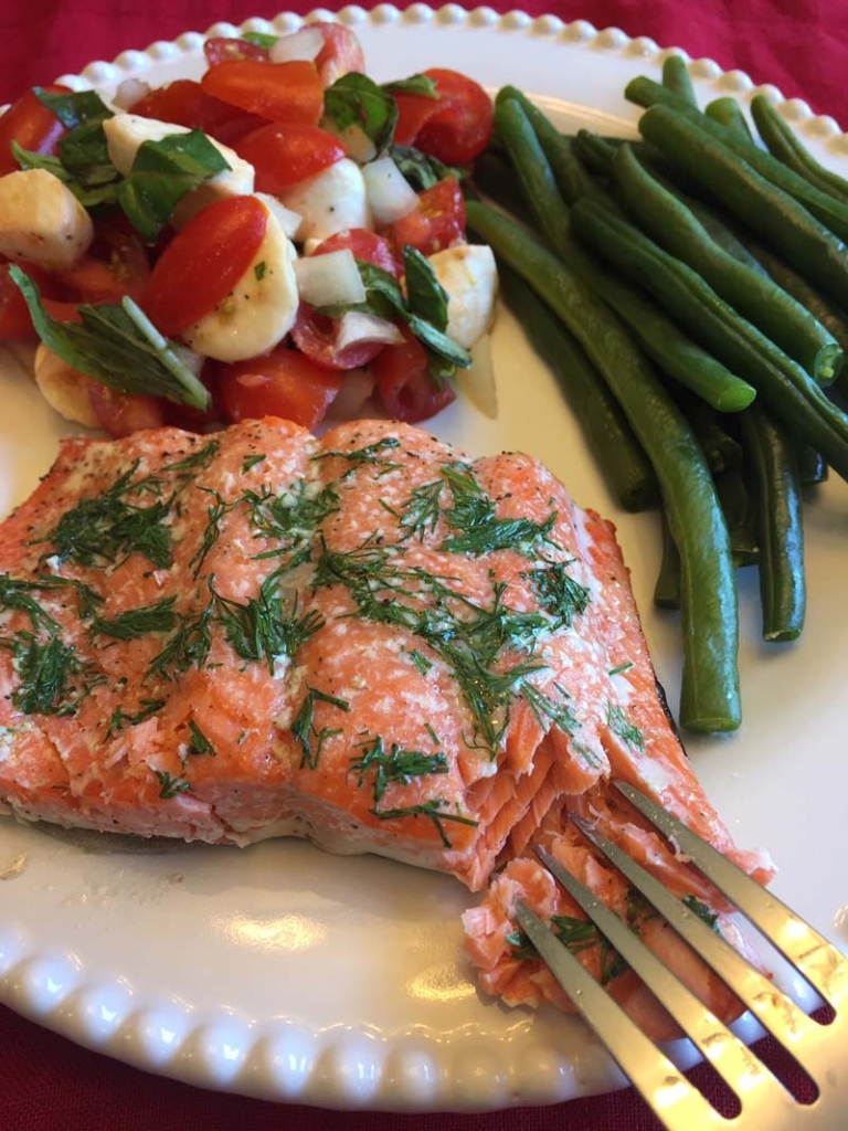 Slow Baked Salmon At Low Temperature