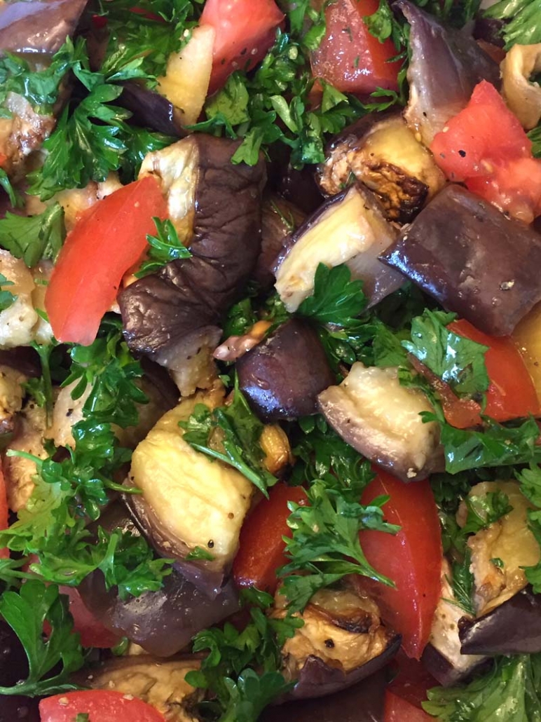 easy salad with eggplant and tomatoes