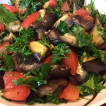 roasted eggplant salad with tomatoes