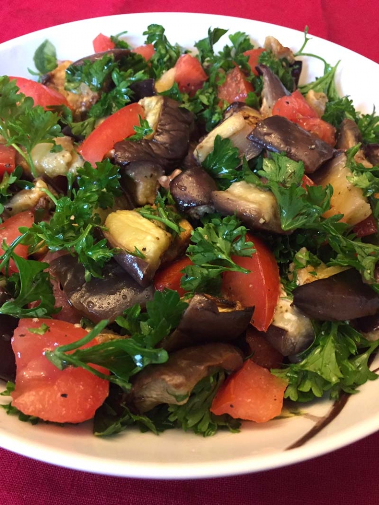 Roasted Eggplant Tomato Salad Recipe