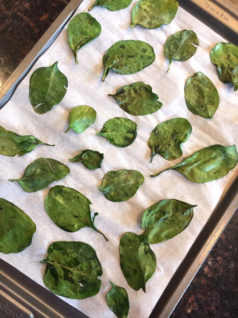 how to make baked spinach chips