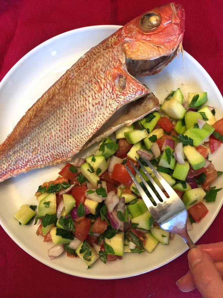 Baked Whole Red Snapper Fish