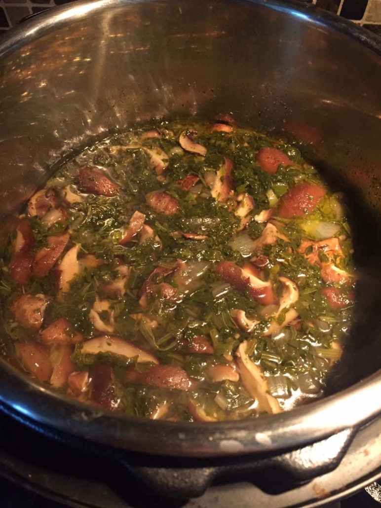 instant pot mushroom spinach soup