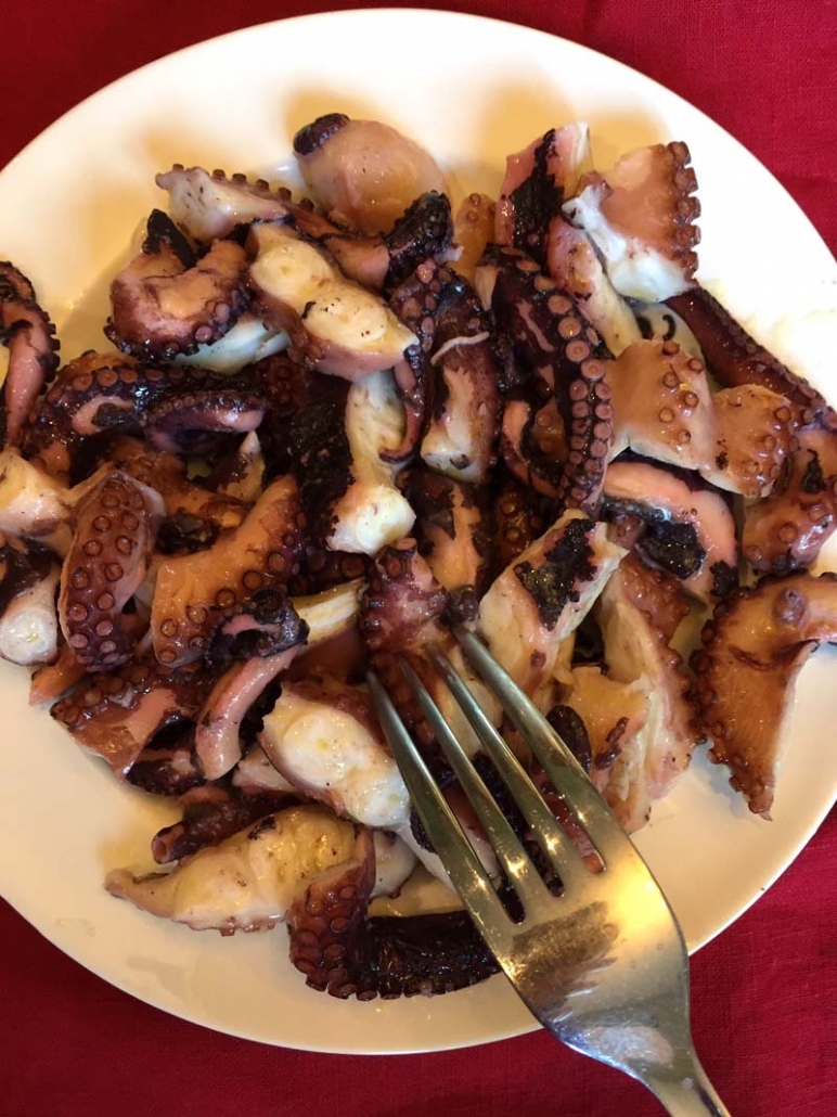 homemade grilled octopus