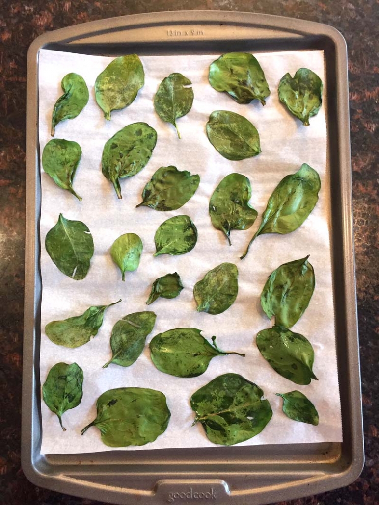 oven baked spinach chips