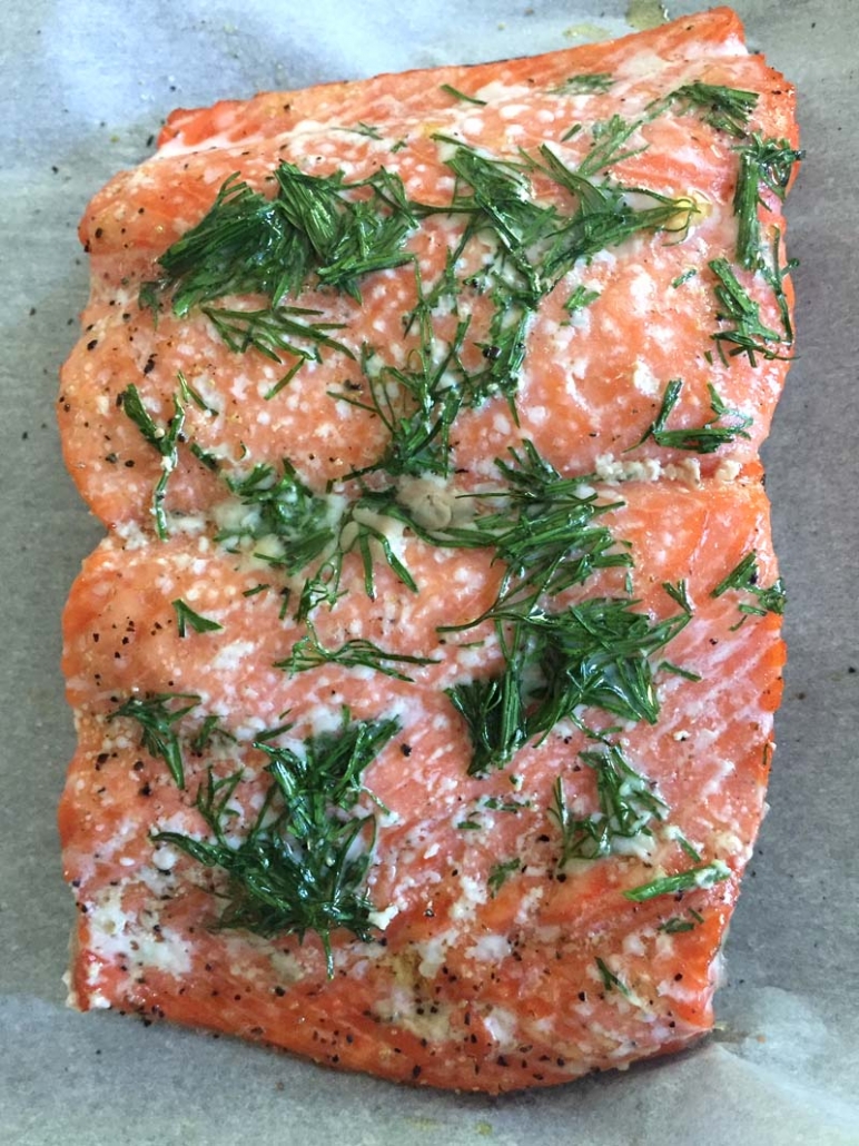 salmon baked at low temperature