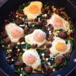 Keto Eggs In Nests With Mushrooms And Spinach