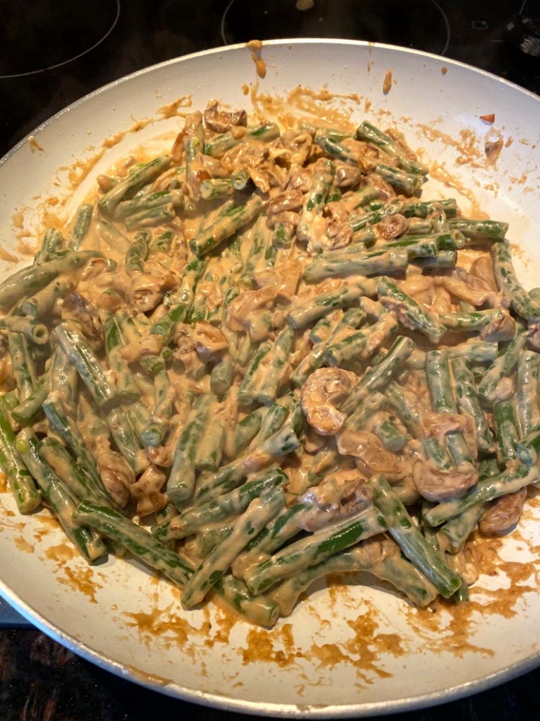 making green bean casserole from scratch