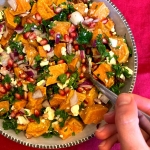 Pomegranate Sweet Potato Feta Salad