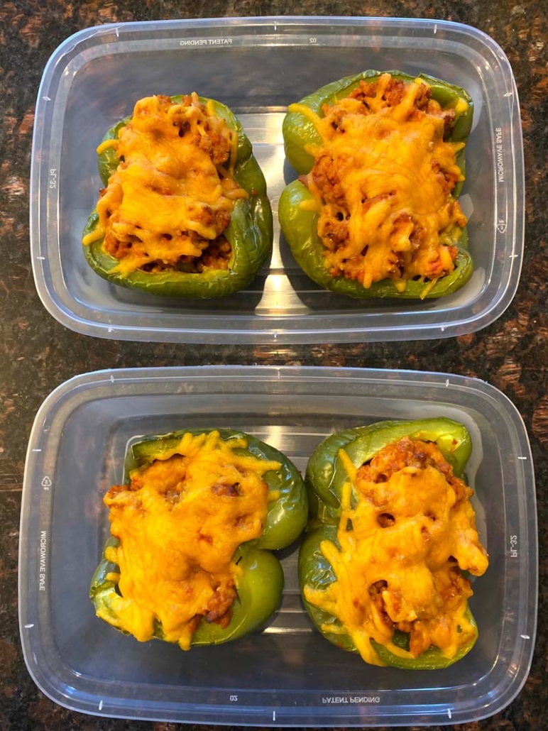 stuffed peppers in meal prep containers