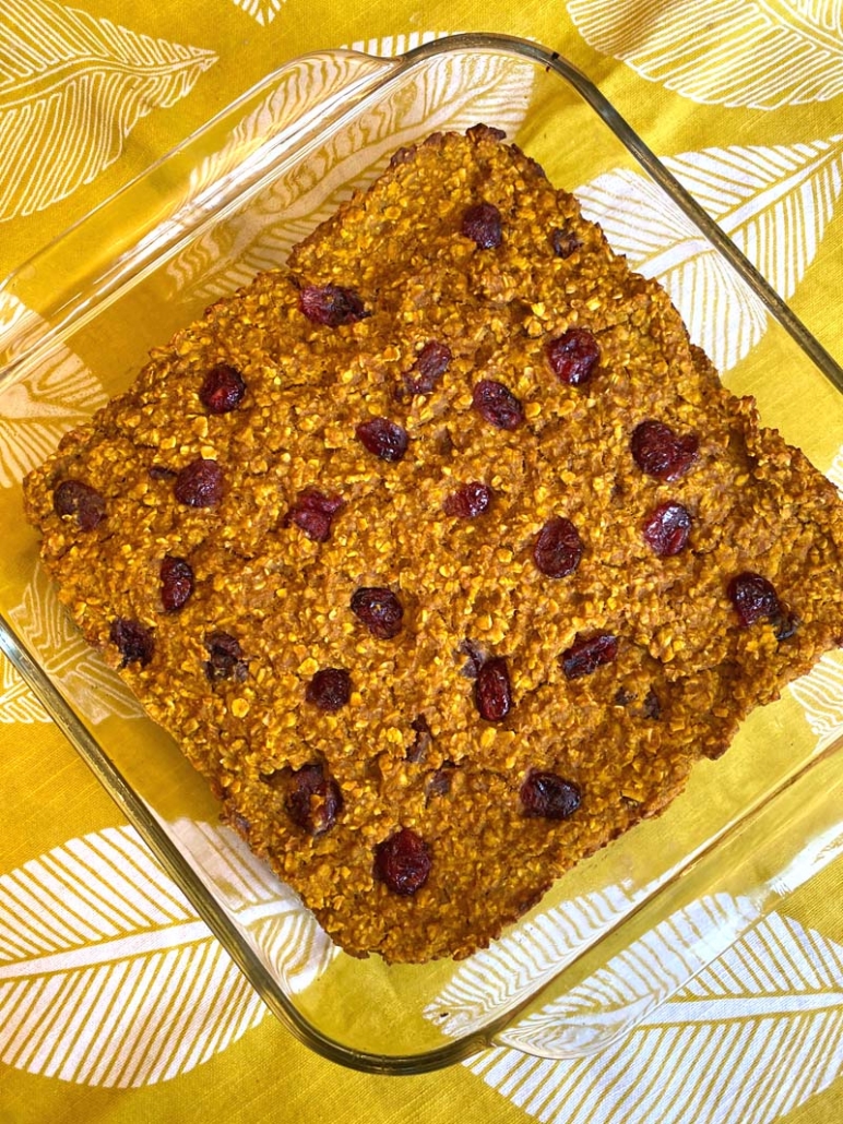 healthy baked pumpkin oatmeal