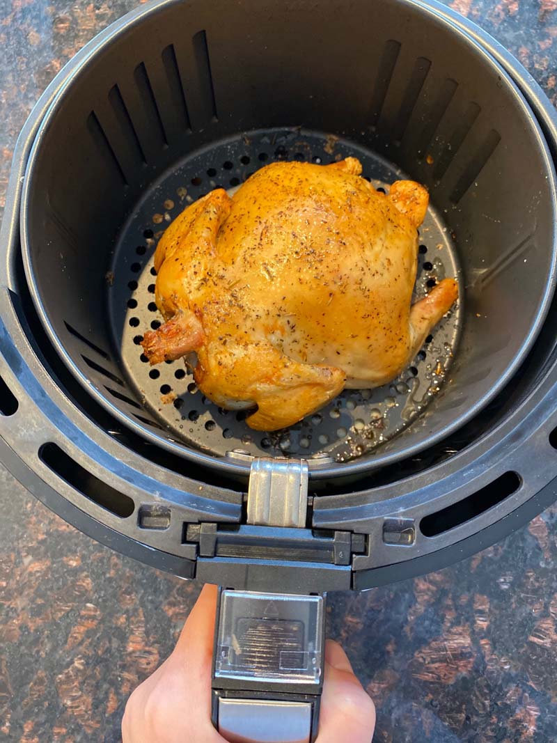 Single cornish hen in the air fryer 