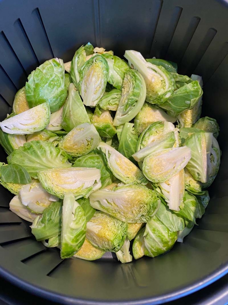 prepping brussel sprouts 