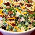 green pea salad with bacon