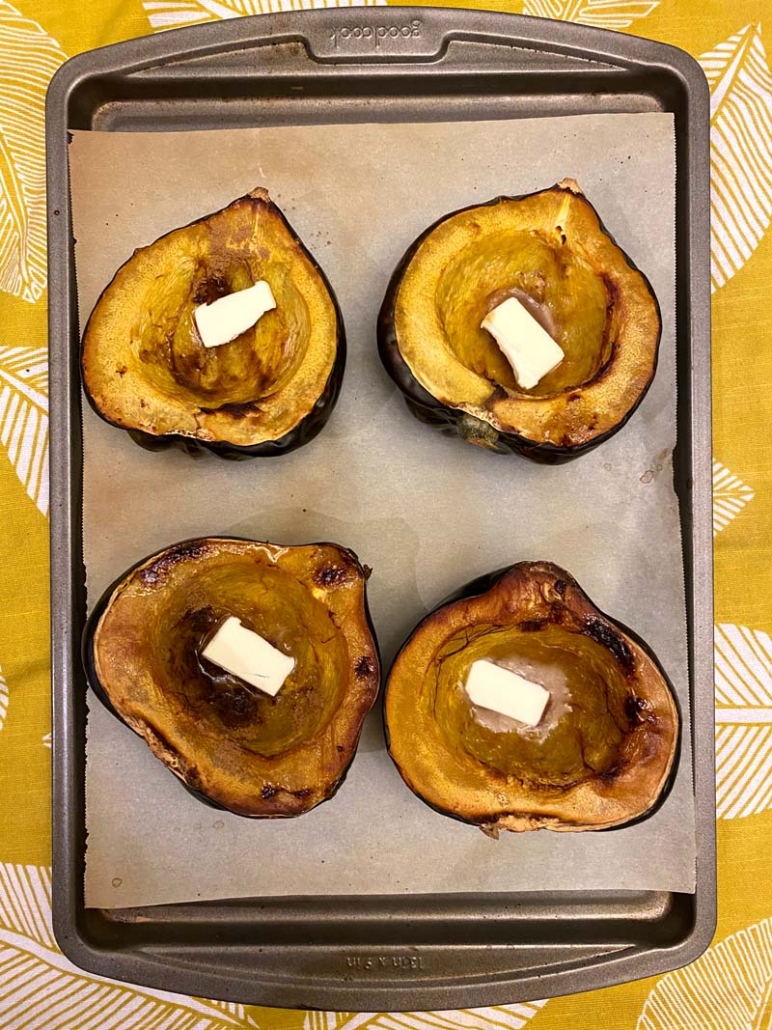 how to bake acorn squash halves in the oven