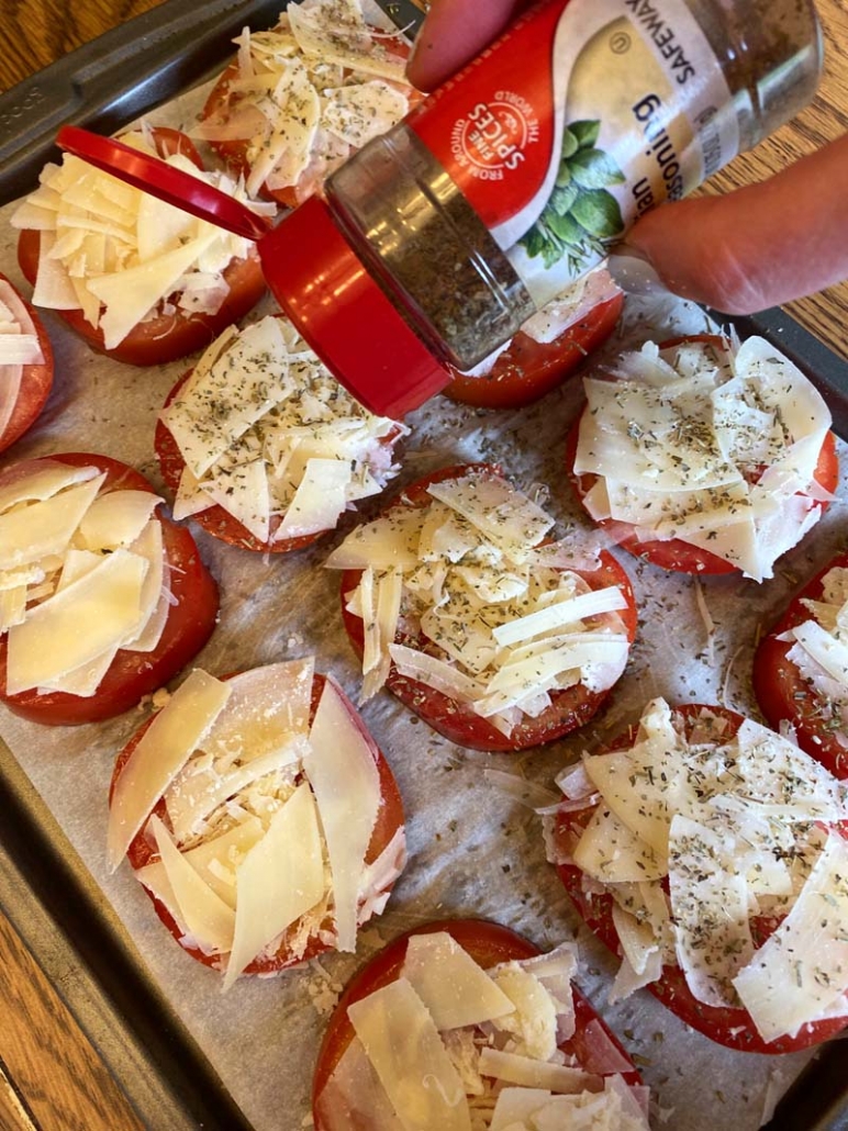 parmesan roasted tomatoes with italian seasoning