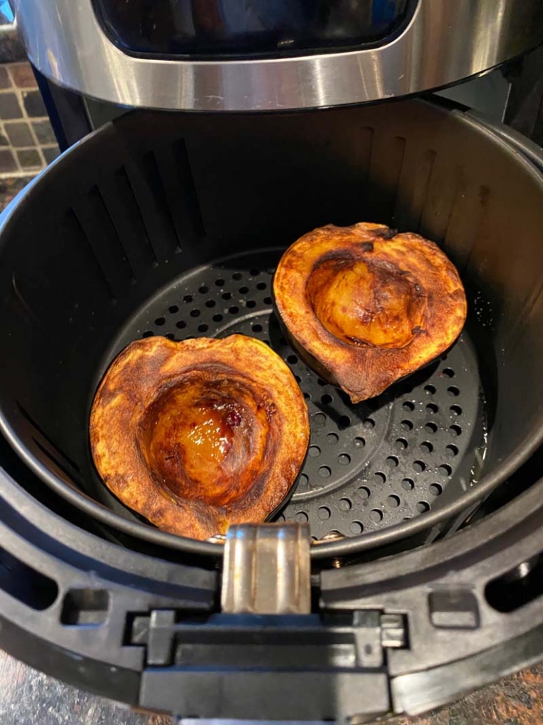 air fryer baked acorn squash halves